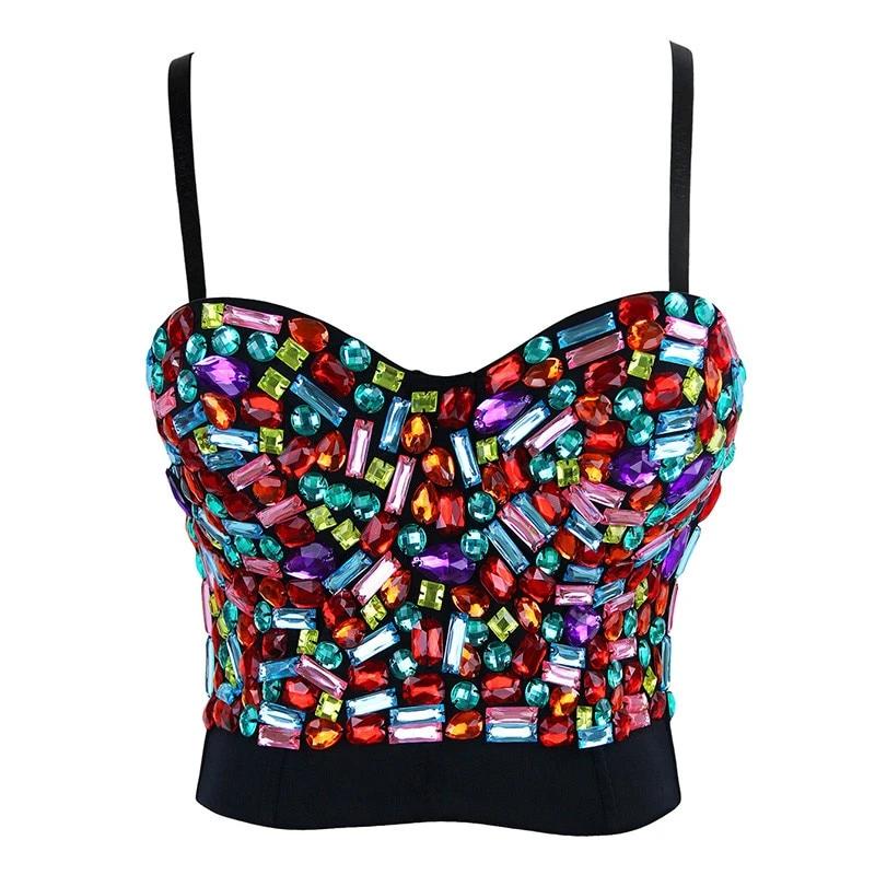 Women Colorful Stone Bra Tops