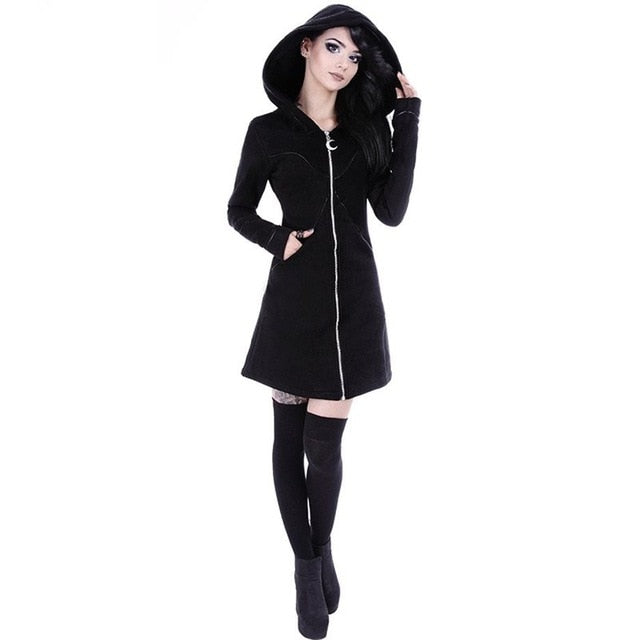 Gothic Slim Mid Length Hoodies