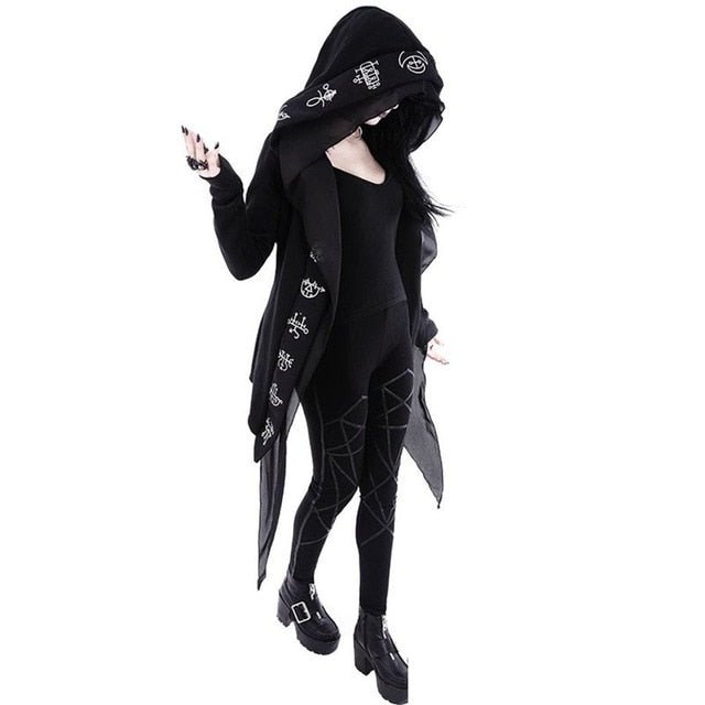 Gothic Long Hooded Cape Coat