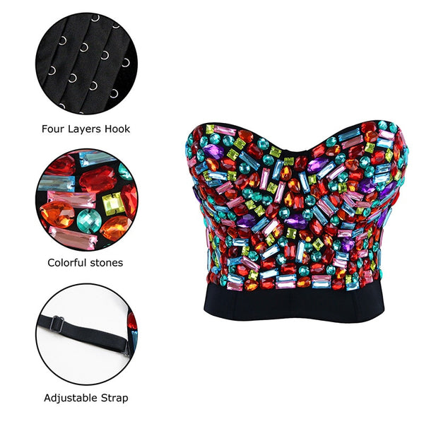 Women Colorful Stone Bra Tops