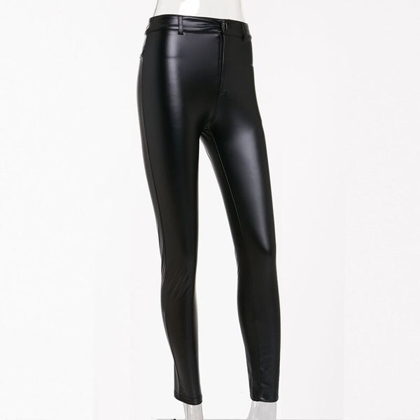 Women Casual PU Leather Pants