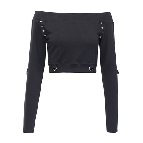 Gothic Casual Loose Punk Style Short Sweatshirt