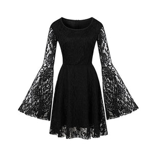 Retro Women Lace A-Line Dress