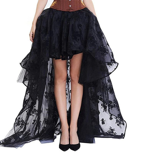 Corset Skirt Women High Low Lace