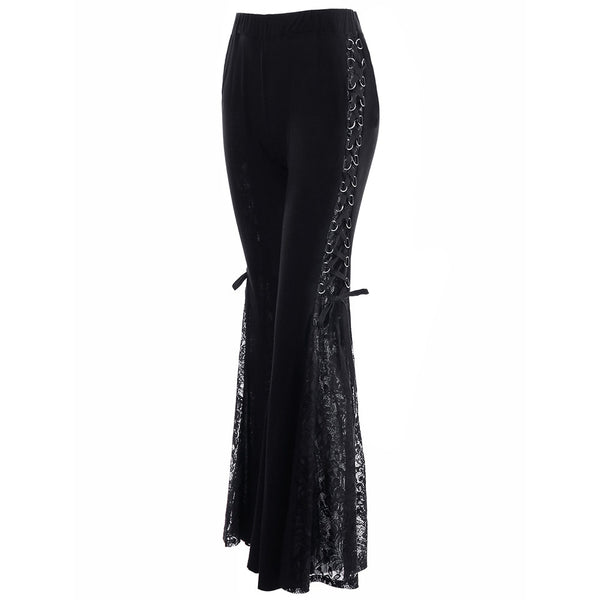 Women Gothic Lace Flare Pants