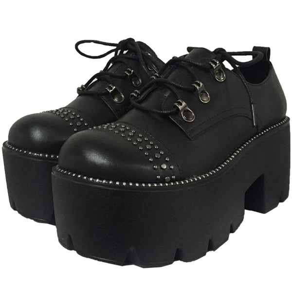 Women Shoes Punk Dark Thick Bottom