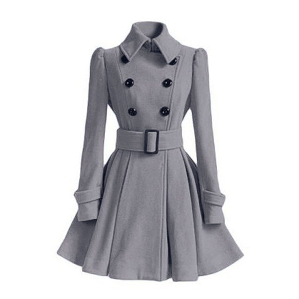 Women Vintage Woolen Coat