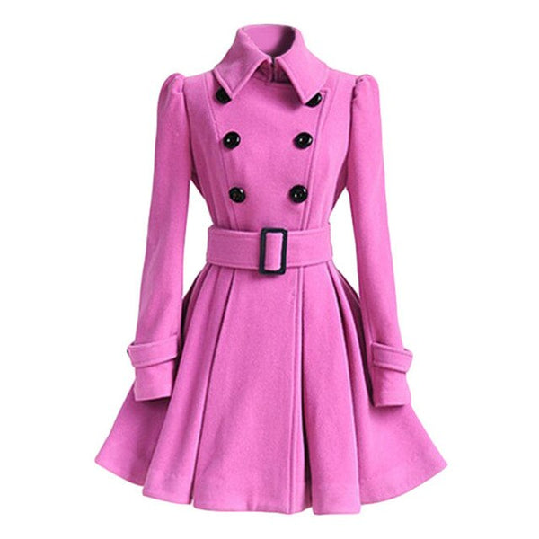 Women Vintage Woolen Coat