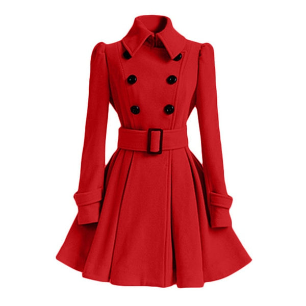 Women Vintage Woolen Coat