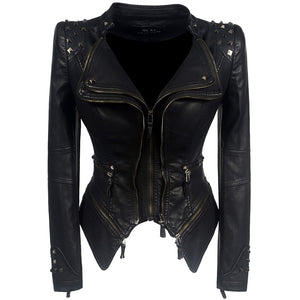 Women PU Jackets Casual Gothic