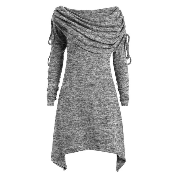 Knitted Dress Women Plus Size Solid Black