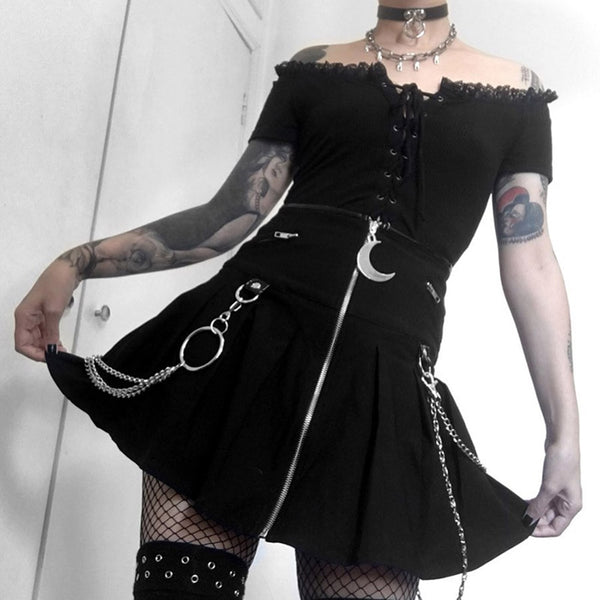 Gothic Women Skirt Black