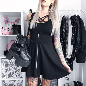 Women Dark Palace Winter Strap Dress