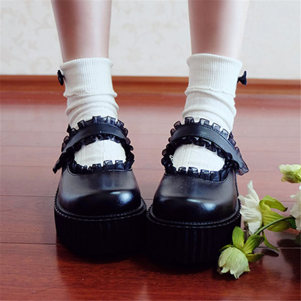 Women Girlish Lace Platform Shoes