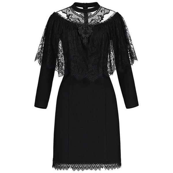 Gothic Autumn Women Dress Black