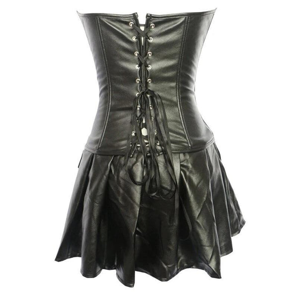 Black Leather Corset With Skirt
