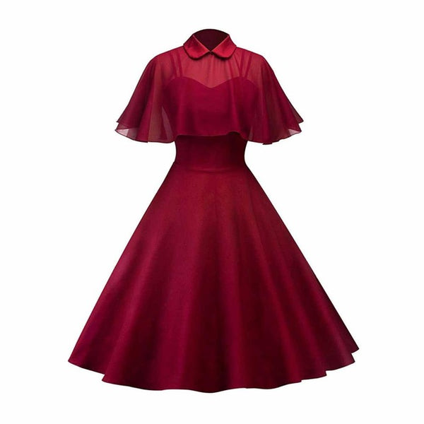 Women Vintage Gothic Cape Dress