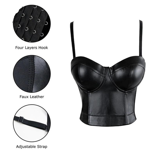 Women Leather Bra Tops