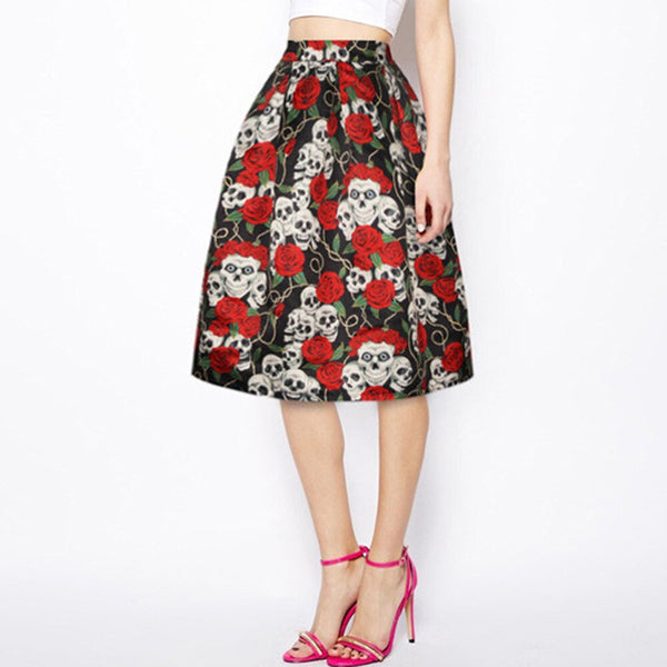 Women Gothic Floral Skirts