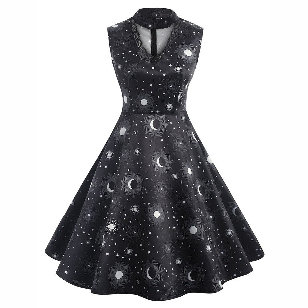 Women Gothic Dresses Vintage Black