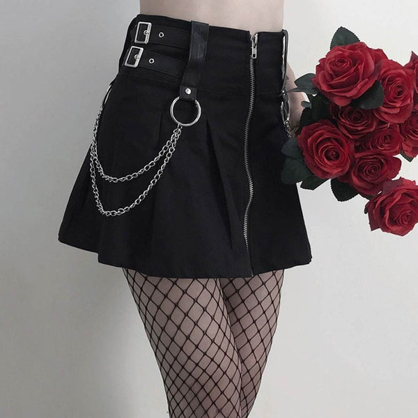 Women Skirt Gothic Pleated Fashion