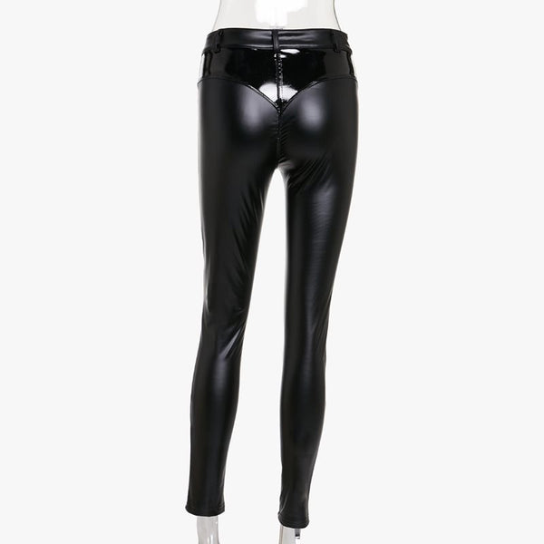 Women Casual PU Leather Pants