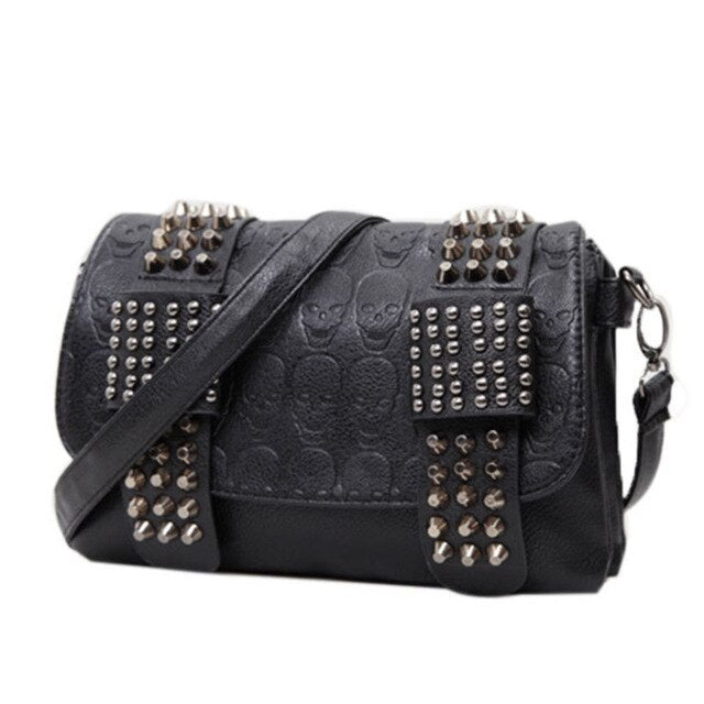 Women Black Leather Messenger Bags